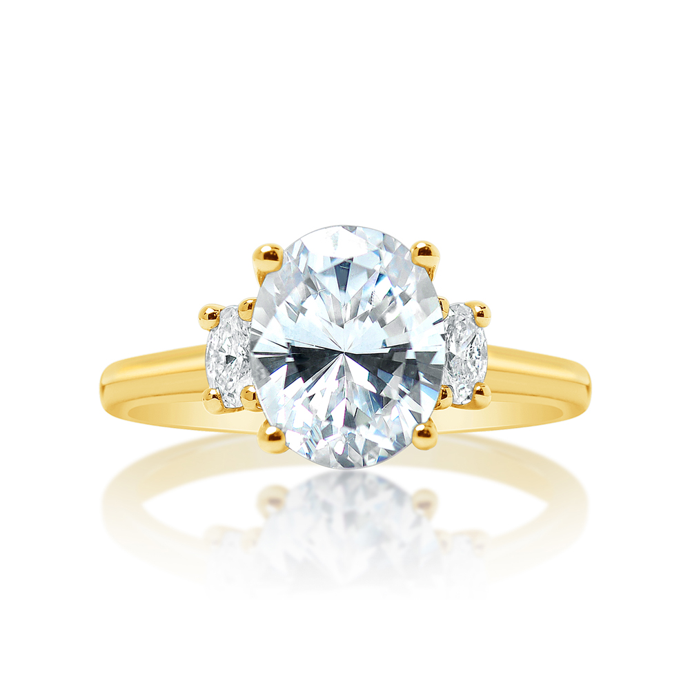 Buy Tri-Diamond Rings, Made with BIS Hallmarked Gold