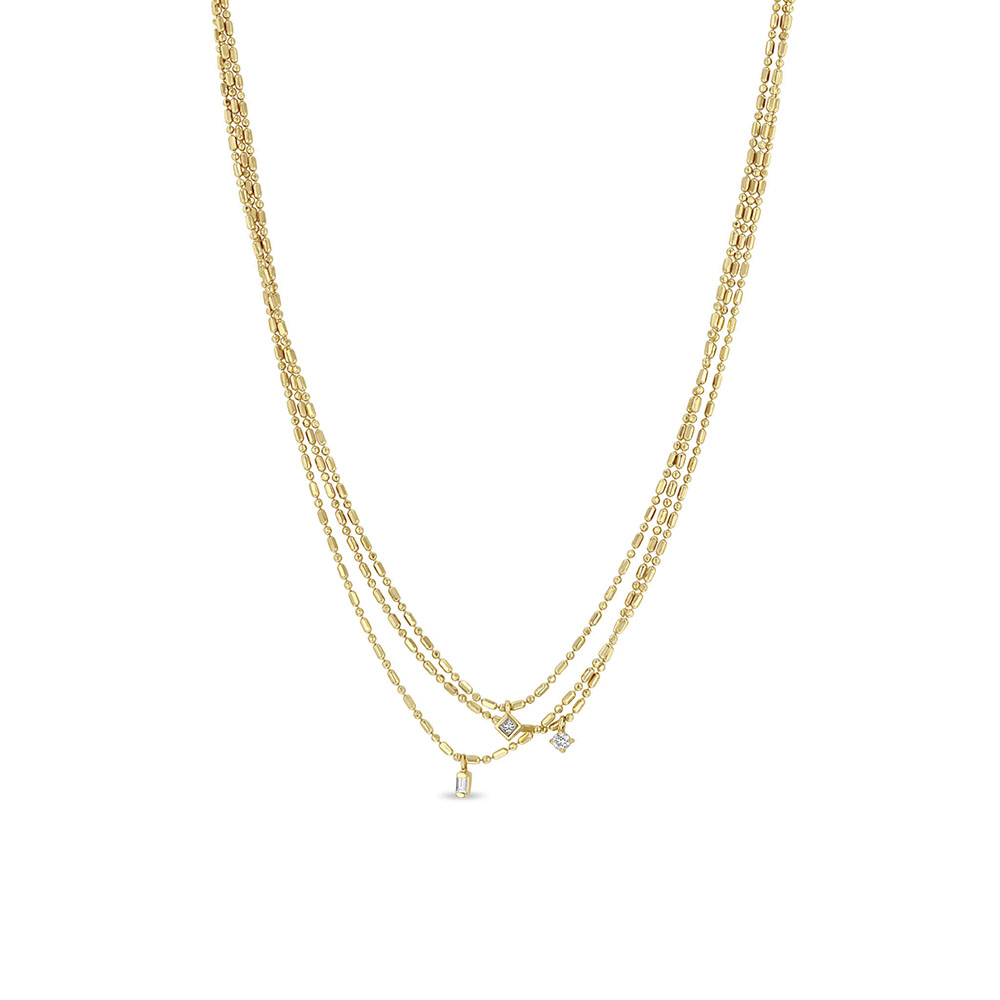 Zoe Chicco Triple Strand Diamond Necklace | King Jewelers