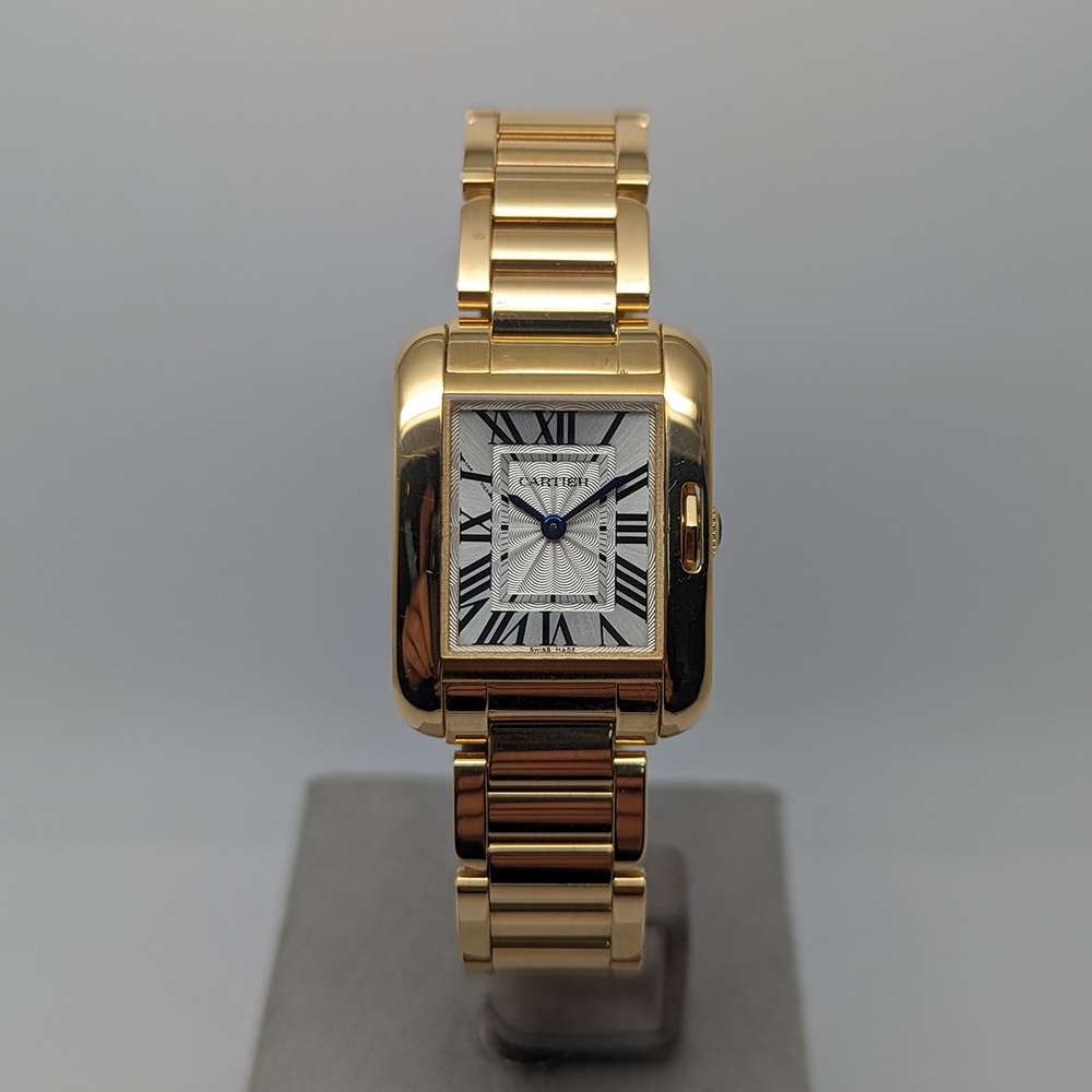 Pre-Owned Cartier Tank Anglaise 18k Rose Gold Quartz Watch