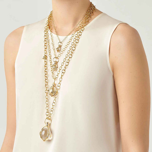 Temple st clair amulets on model