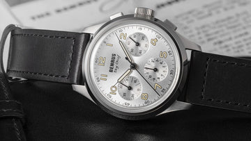 Close up of Benrus Sky Chief chronograph