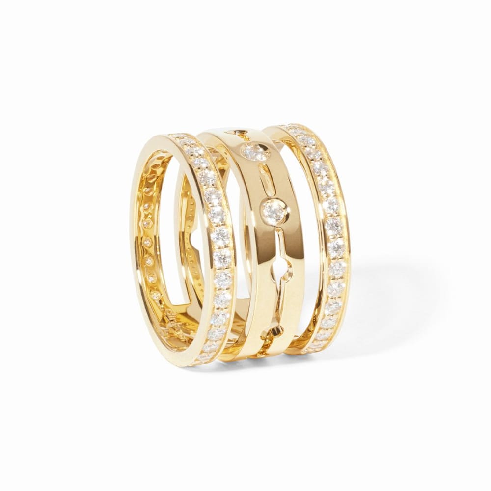 PULSE PAVED 3 ROWS DIAMOND RING