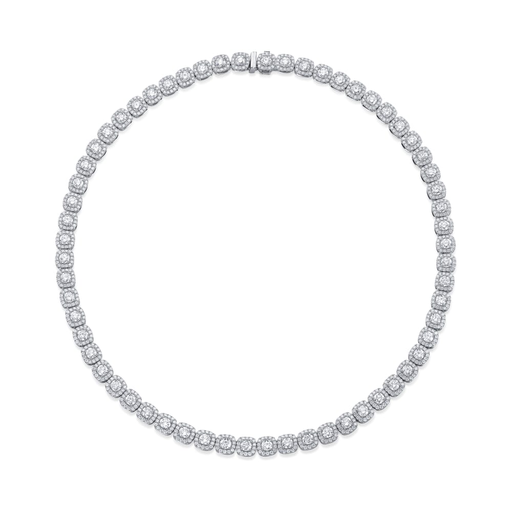 DIA HALO NECKLACE