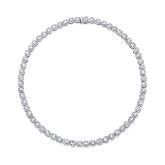 DIA HALO NECKLACE