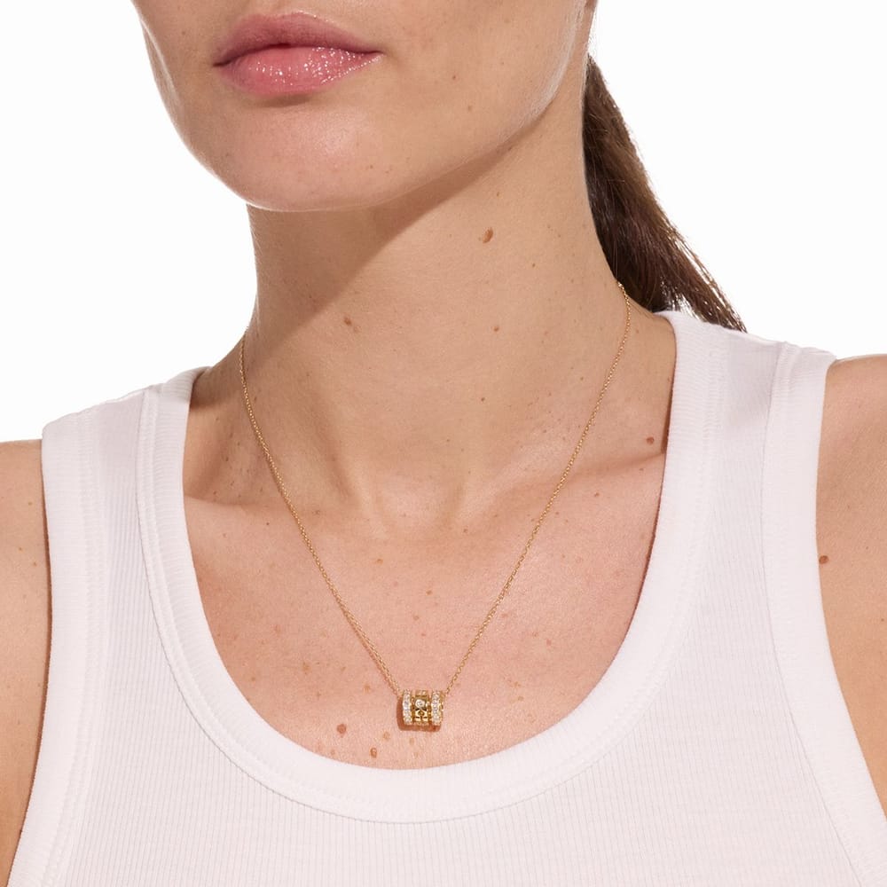 PULSE PAVED 3 ROWS DIAMOND PENDANT