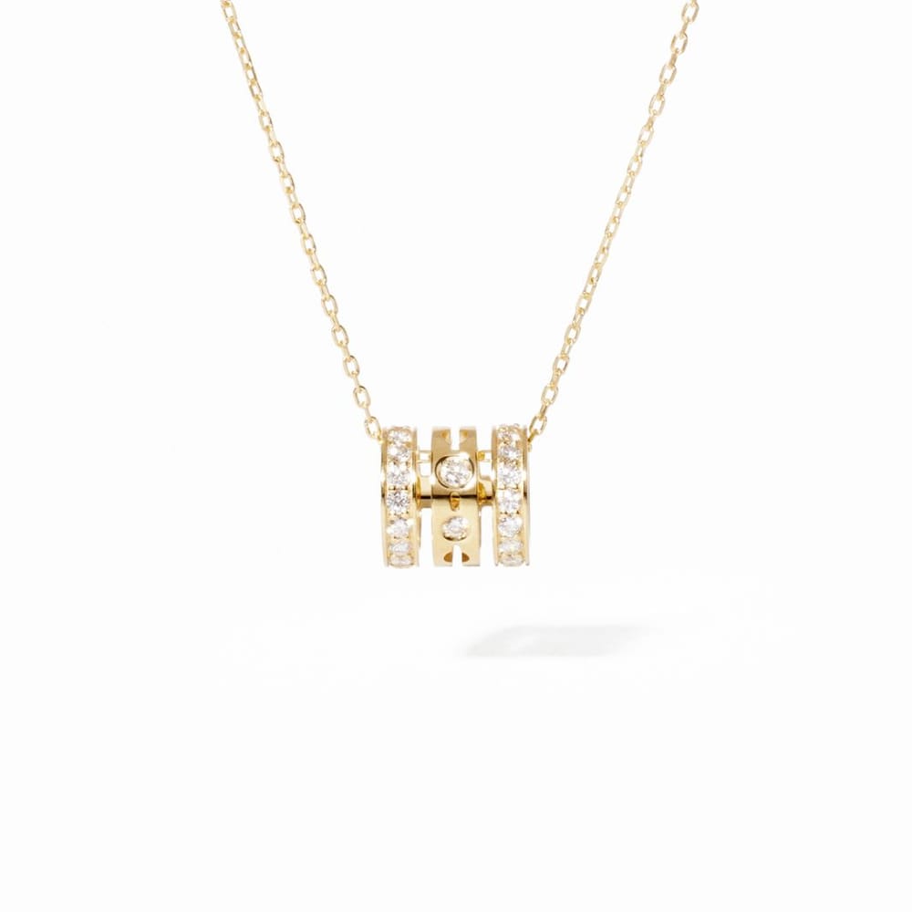 PULSE PAVED 3 ROWS DIAMOND PENDANT