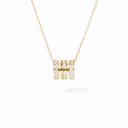 PULSE PAVED 3 ROWS DIAMOND PENDANT