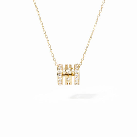 PULSE PAVED 3 ROWS DIAMOND PENDANT