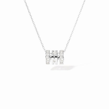 PULSE SMALL PAVED 3 ROWS DIAMOND PENDANT