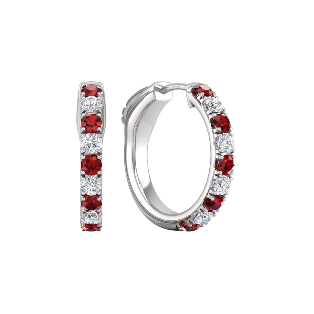 RUBY/DIA HOOPS