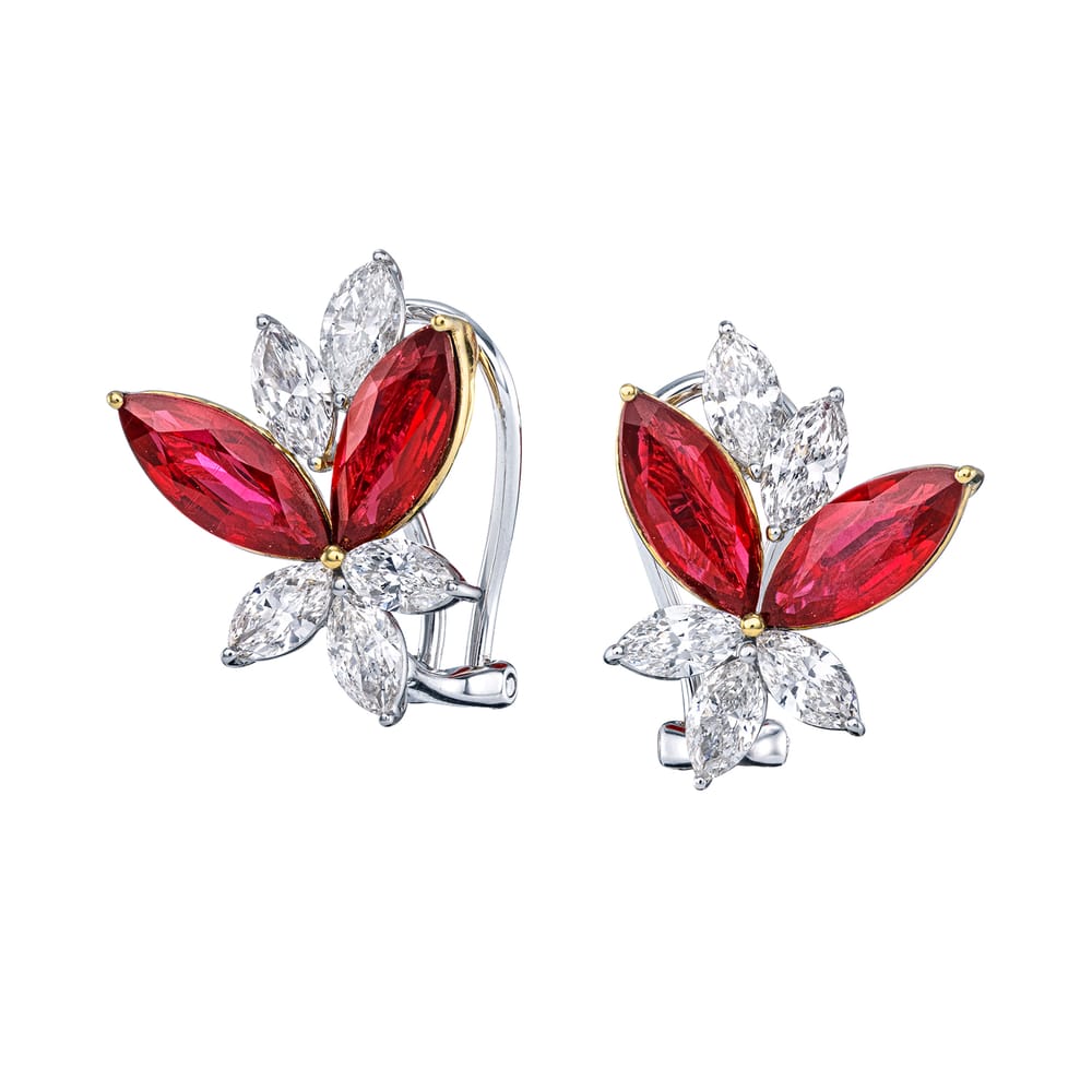 RUBY/DIA EARRING