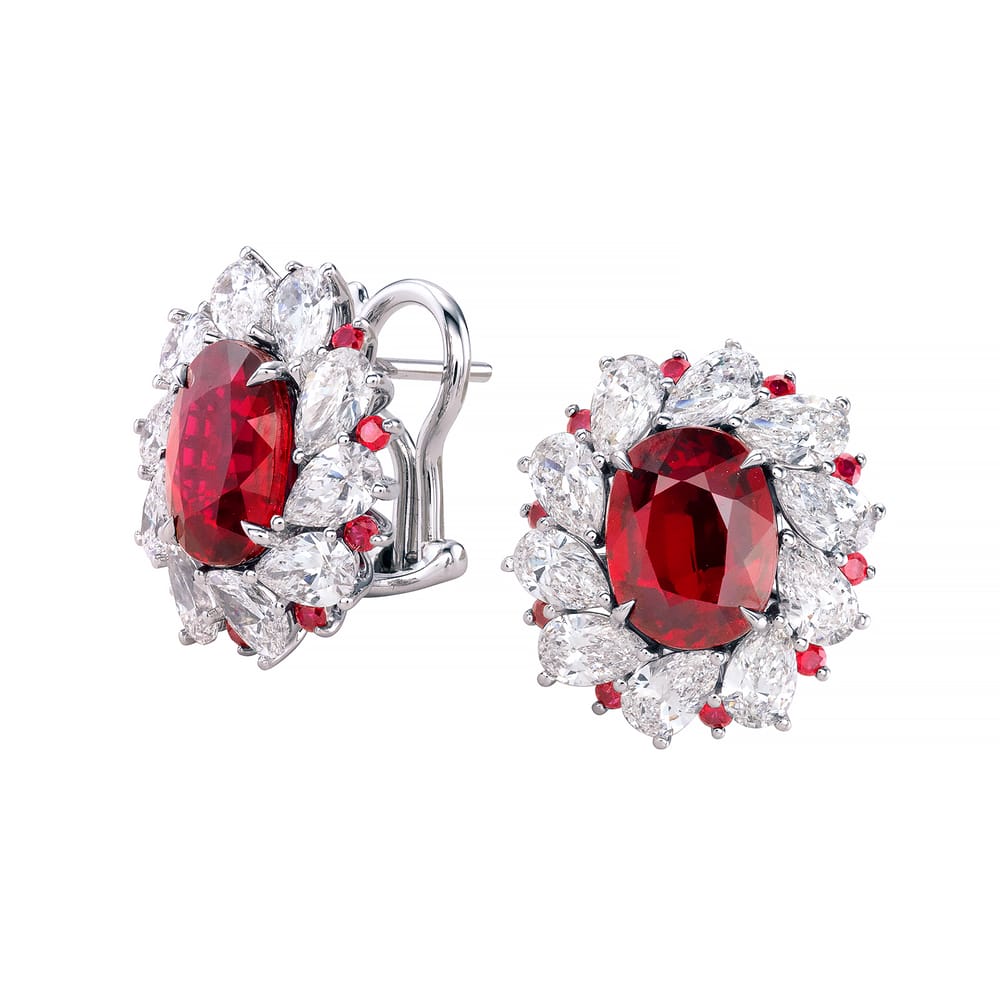 RUBY/DIA EARRINGS