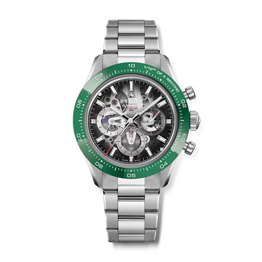 Zenith Chronomaster Sport 41mm Green Ceramic Bezel Skeleton Dial