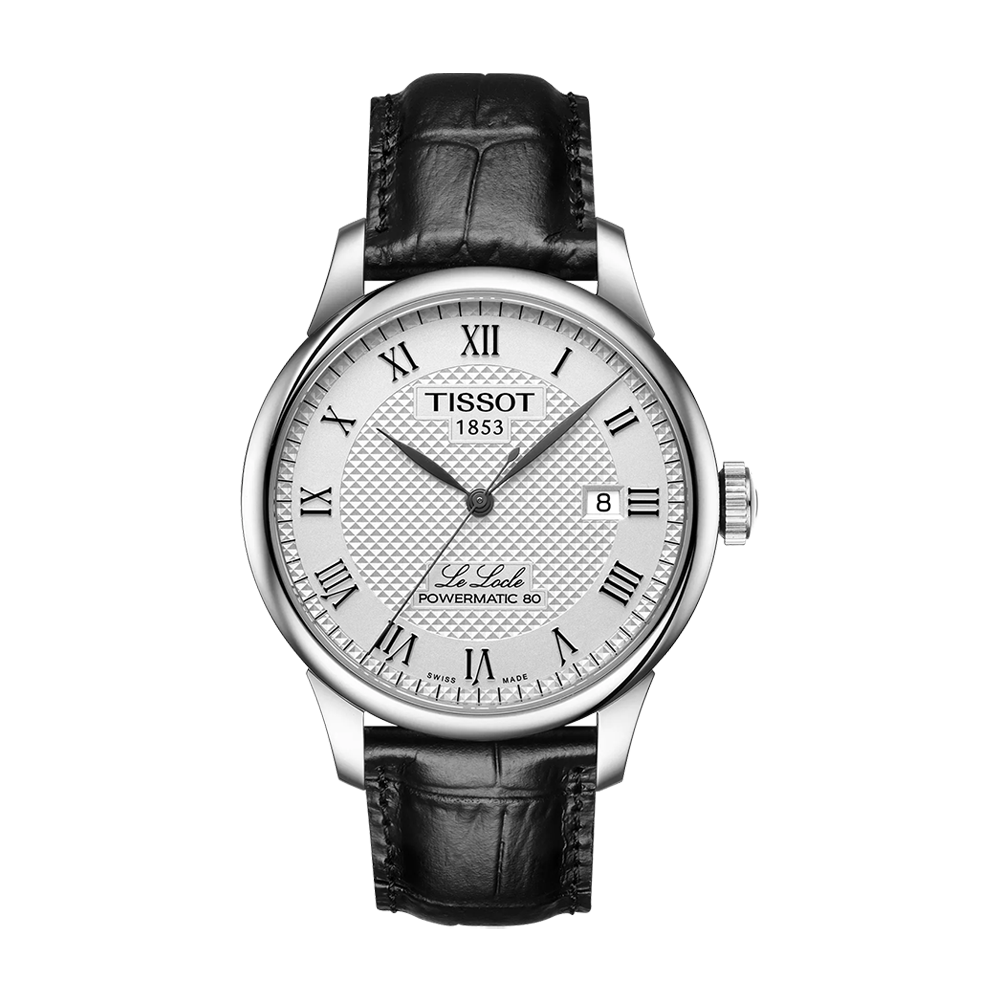 Tissot Le Locle 39mm Automatic Silver Dial Leather Strap Watch
