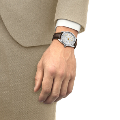 Tissot Visodate 39mm Automatic Silver Dial Leather Strap Watch