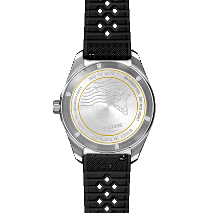Shinola Duck 40mm Black Dial Rubber Strap Watch