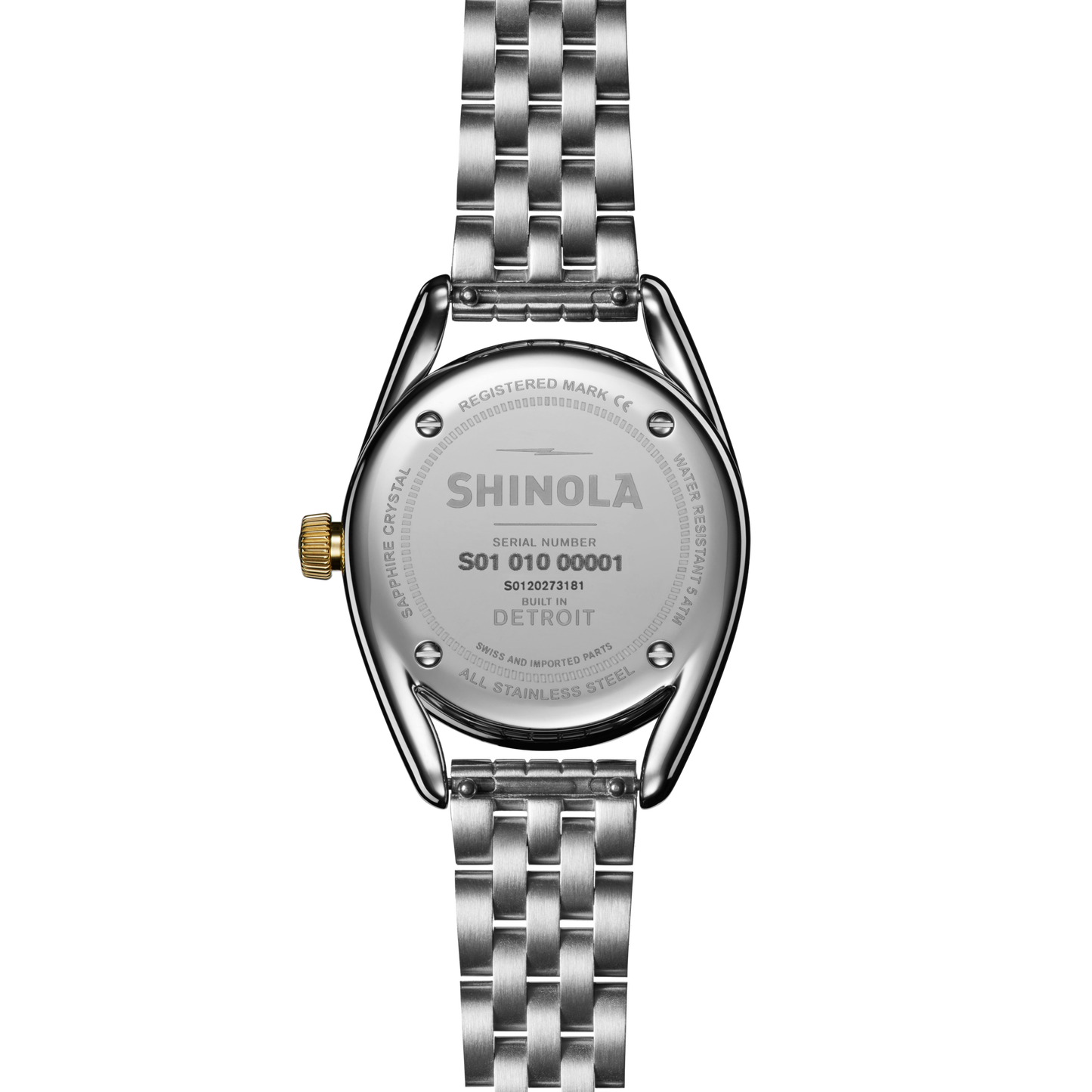 Shinola Derby 30.5mm Mother of Pearl Diamond Dial Two-Tone Bracelet Watch