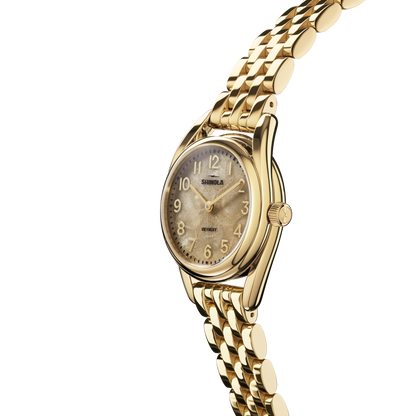 Shinola Derby 30mm Petoskey Stone Dial Gold-PVD Watch
