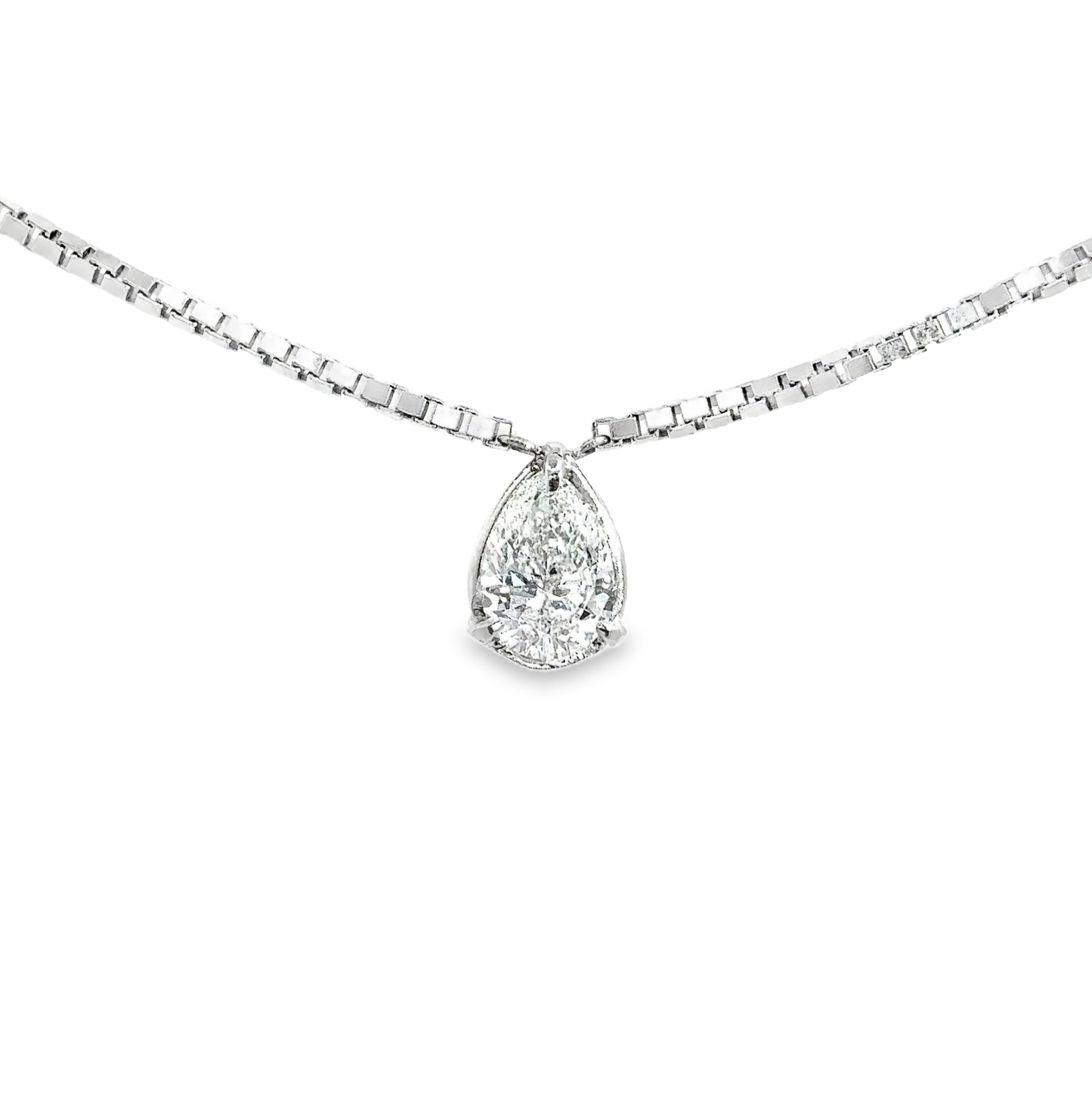 Ella Rose 14K White Gold Pear Lab-Grown Diamond Pendant Necklace