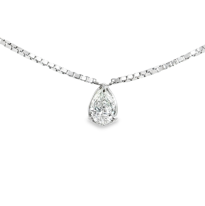 Ella Rose 14K White Gold Pear Lab-Grown Diamond Pendant Necklace