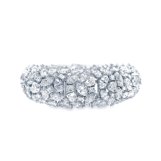 King Jewelers Mixed Shape 42.16ct Diamond Bracelet 14K White Gold