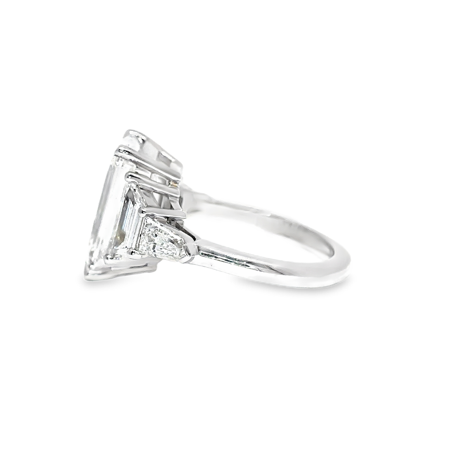 KJ5 GIA Platinum Emerald Cut 5-Stone Diamond Engagement Ring