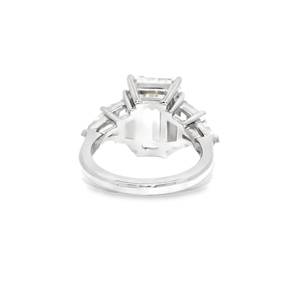 KJ5 GIA Platinum Emerald Cut 5-Stone Diamond Engagement Ring