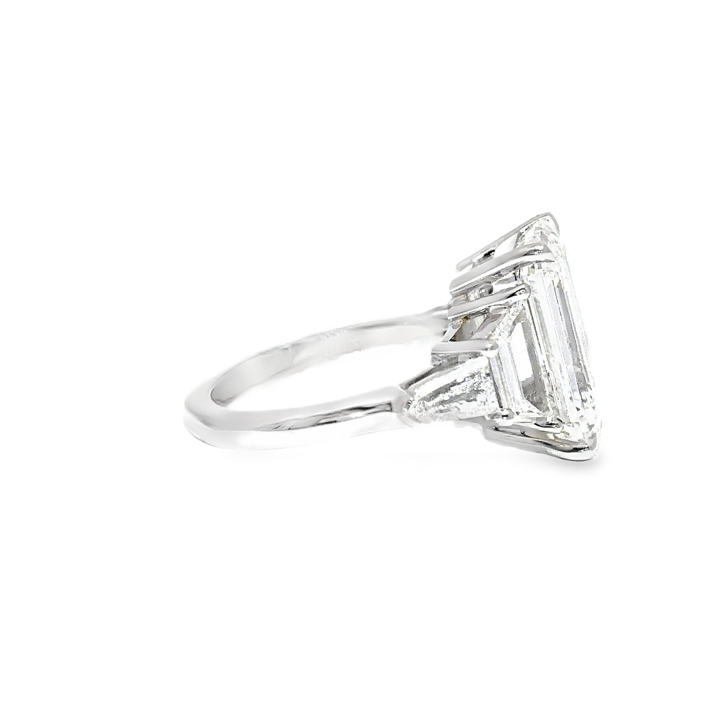 KJ5 GIA Platinum Emerald Cut 5-Stone Diamond Engagement Ring
