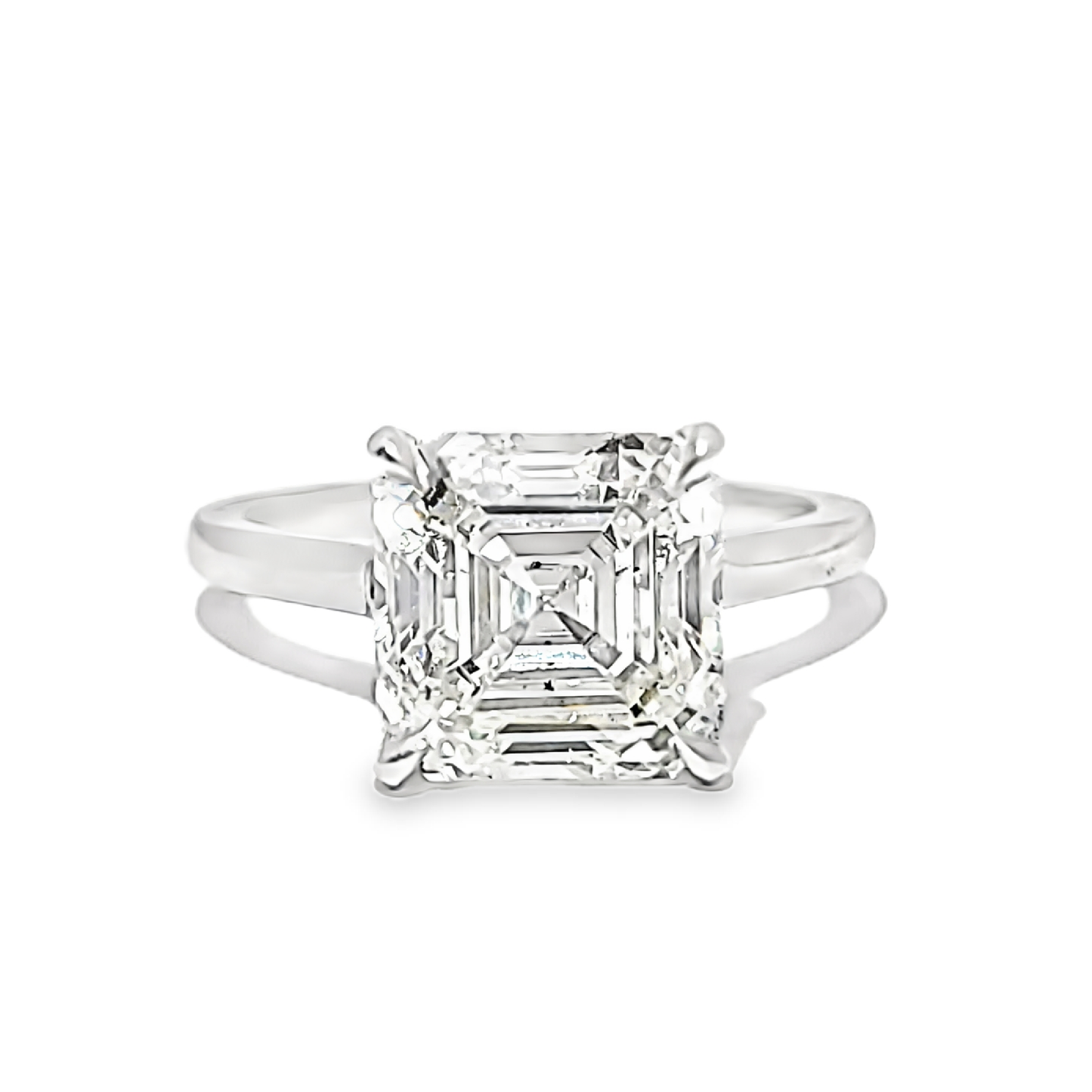 KJ5 Platinum GIA Certified 5.22ct Asscher Cut Diamond Solitaire Engagement Ring