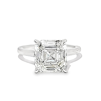 KJ5 Platinum GIA Certified 5.22ct Asscher Cut Diamond Solitaire Engagement Ring