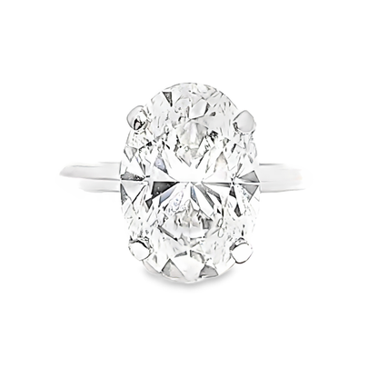 KJ5 Platinum GIA Certified 5.15ct Oval Diamond Solitaire Engagement Ring