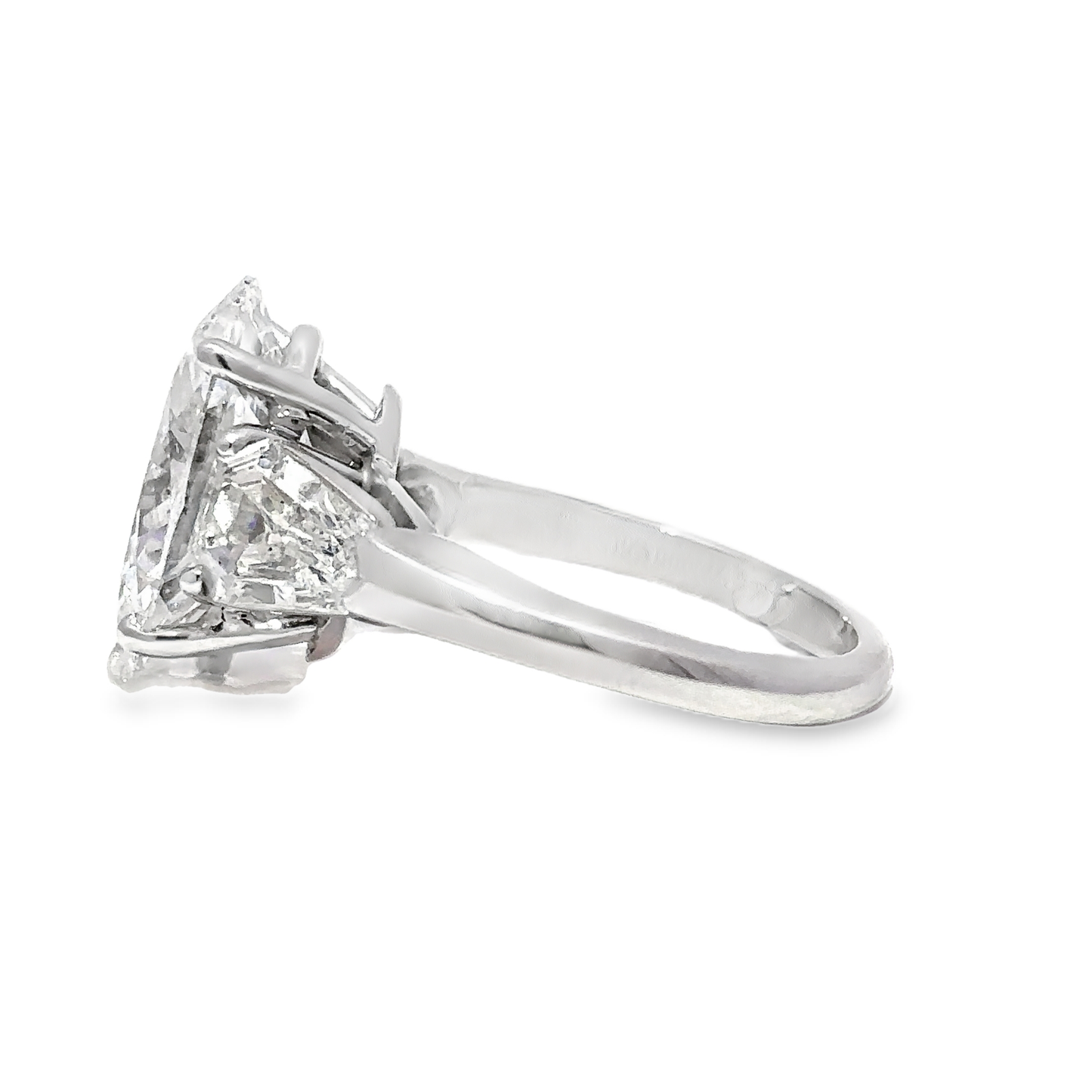 KJ5 Platinum GIA Certified 6.43ct Oval Diamond 3-Stone Engagement Ring