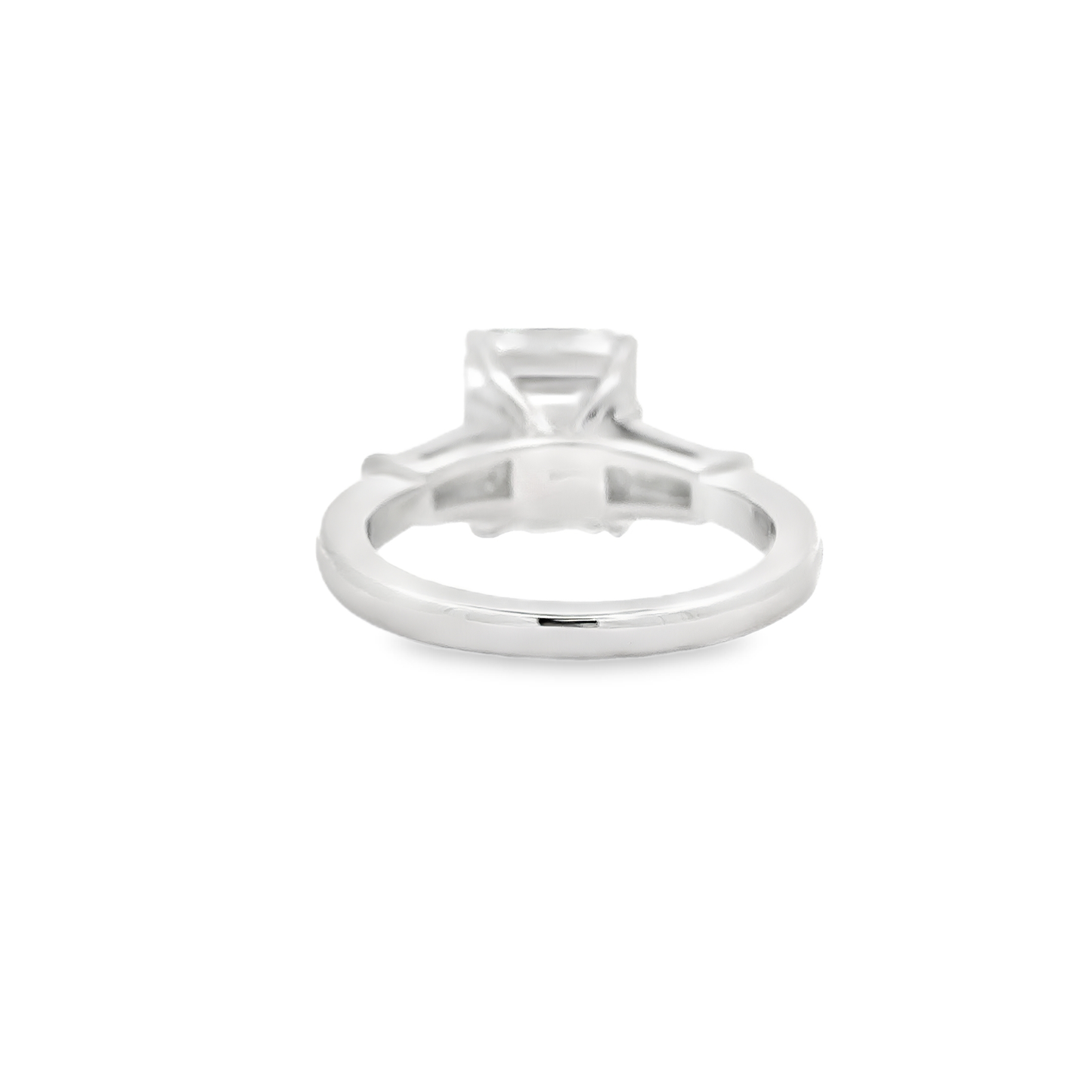 KJ5 Platinum GIA Certified Emerald Cut Diamond 3-Stone Engagement Ring