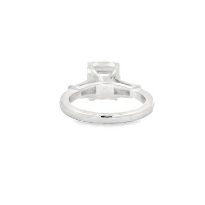 KJ5 Platinum GIA Certified Emerald Cut Diamond 3-Stone Engagement Ring