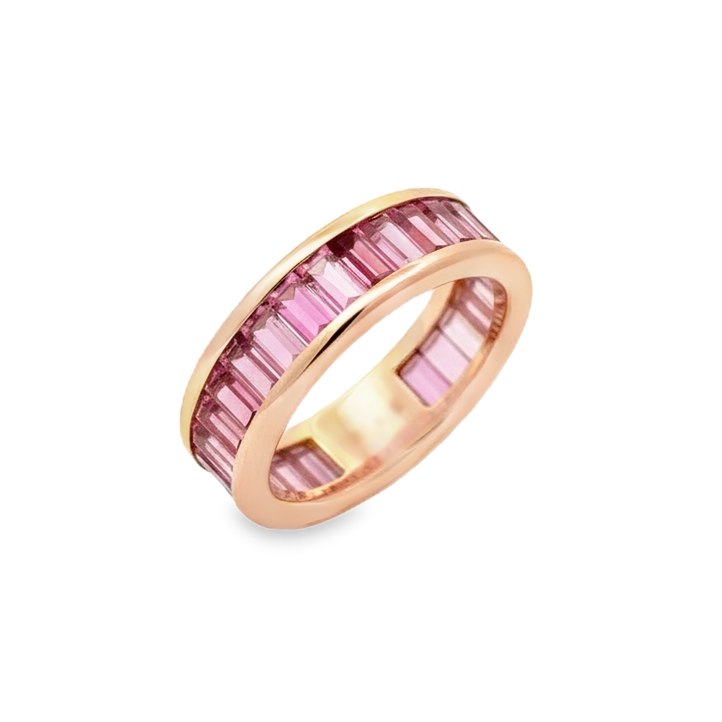 Jane Taylor Cirque Pink Ombre Tourmaline Eternity Band 14K Rose Gold
