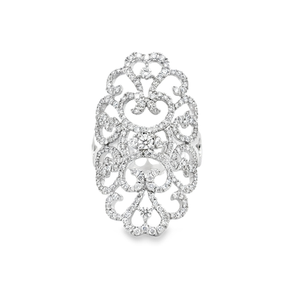 King Jewelers Filigree 1.20ct Diamond Ring 14K White Gold