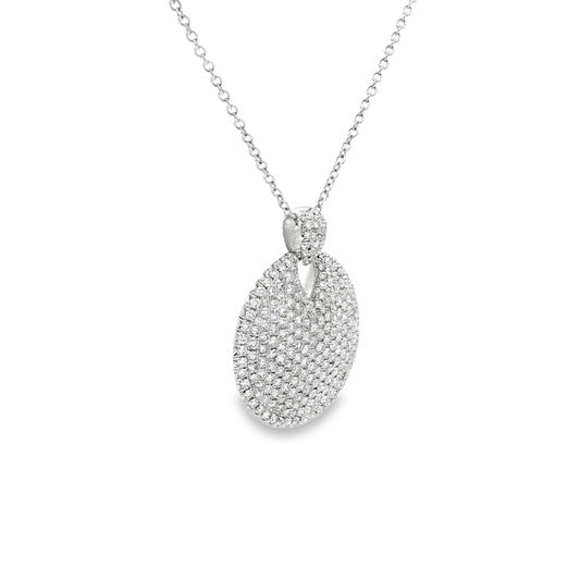 King Jewelers 4.75ct Diamond Disc Pendant Necklace White Gold