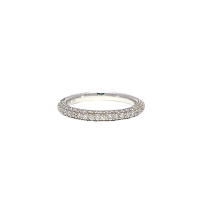 King Jewelers Diamond and Black Enamel Ring 18K White Gold