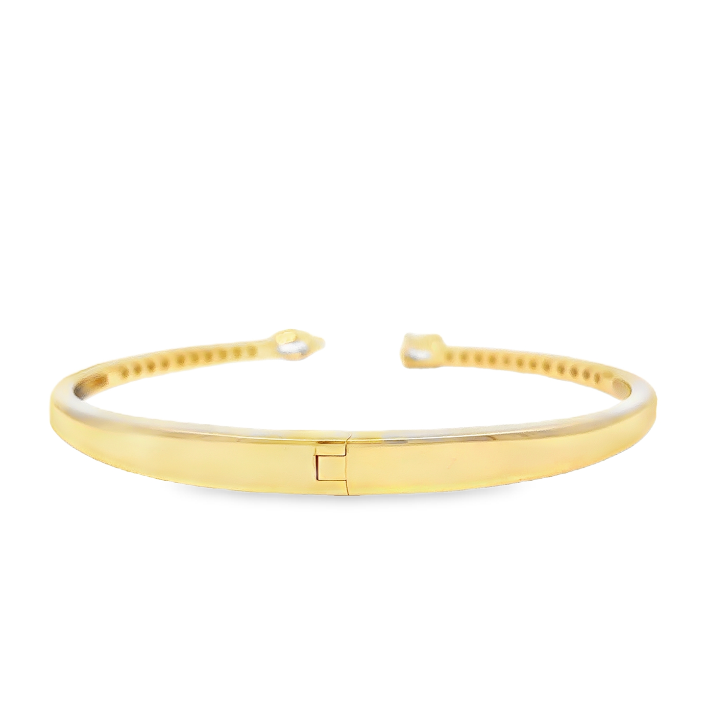 King Jewelers Open Diamond Bangle Bracelet 14K Yellow Gold
