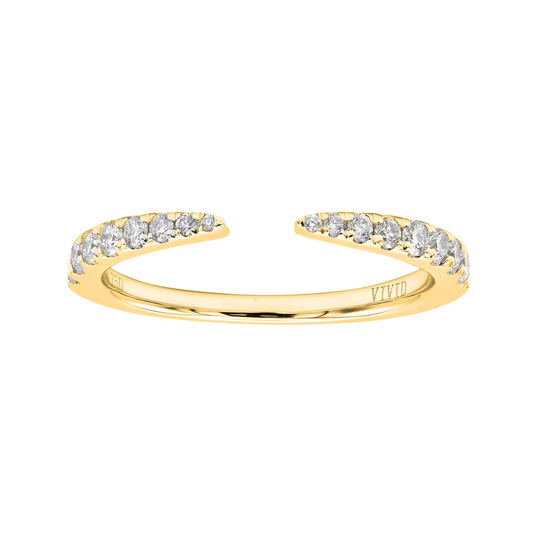King Jewelers Open Diamond Stackable Ring 14K Yellow Gold