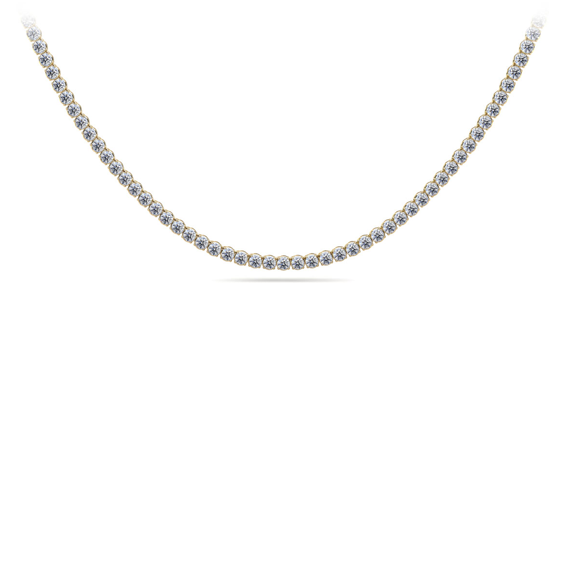 King Jewelers 11.61ct Diamond Tennis Necklace 14K Yellow Gold
