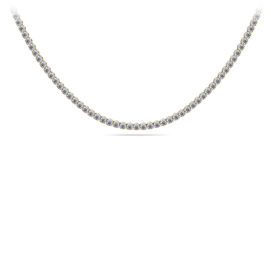 King Jewelers 11.61ct Diamond Tennis Necklace 14K Yellow Gold