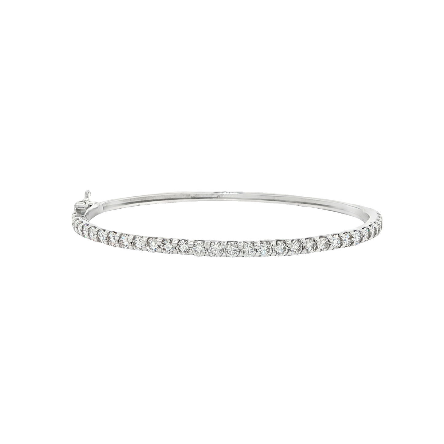 King Jewelers 2.47ct Diamond Bangle Bracelet 14K White Gold