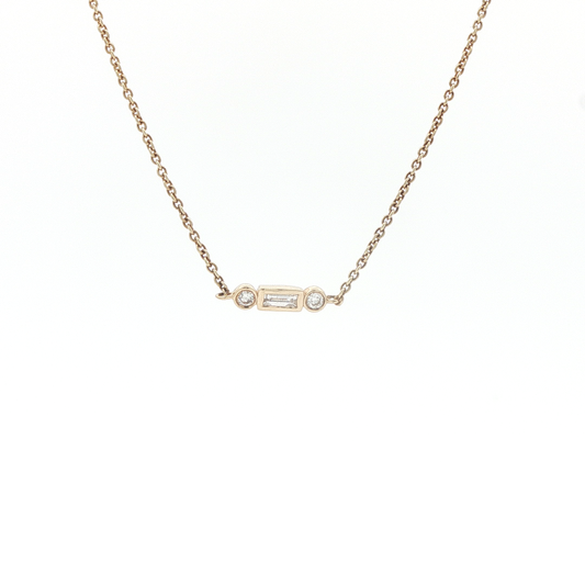 Zoe Chicco Baguette and Round Diamond Choker Necklace 14K Yellow Gold