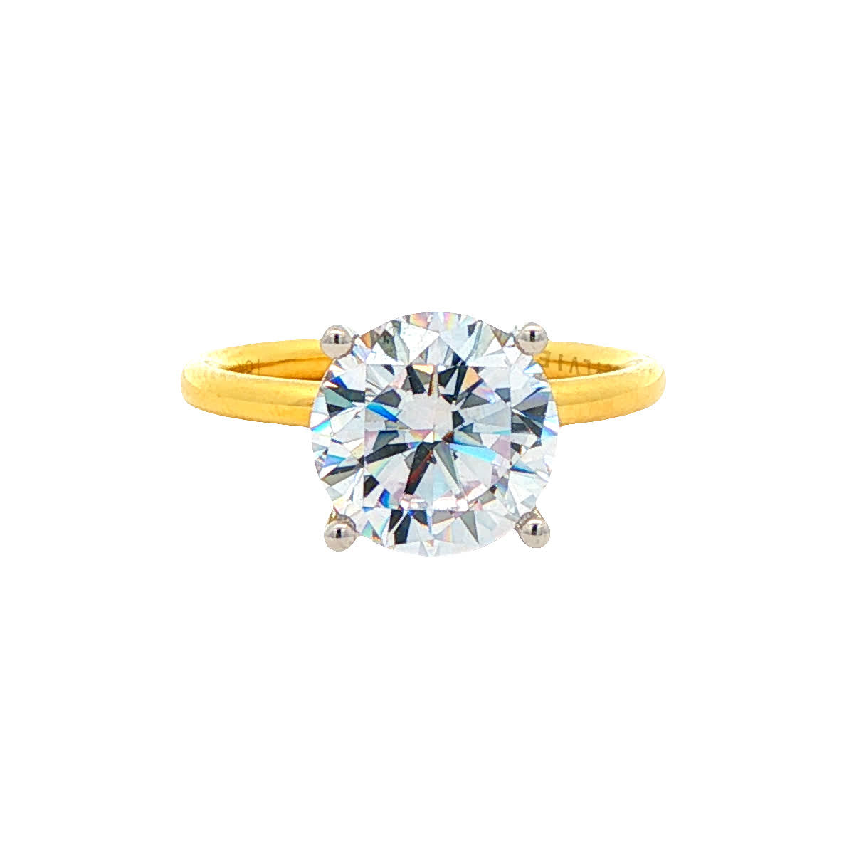 Sylvie 18K Yellow Gold Round Diamond Solitaire Engagement Ring Mounting
