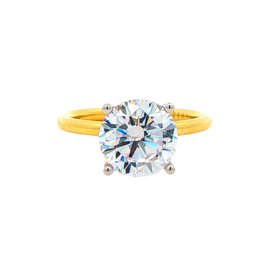 Sylvie 18K Yellow Gold Round Diamond Solitaire Engagement Ring Mounting
