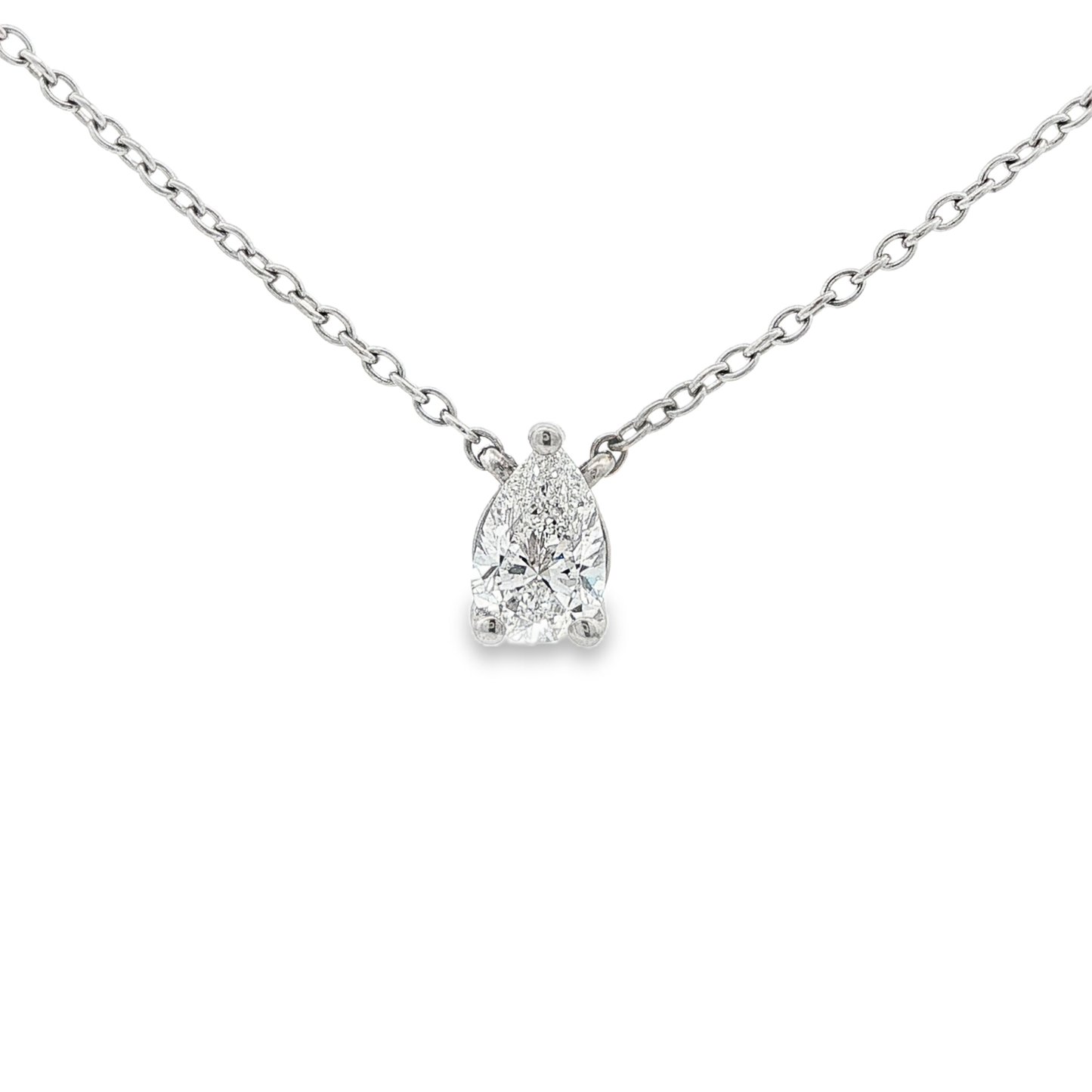 Ella Rose Pear 1 Carat Lab-Grown Diamond Pendant Necklace 14K White Gold