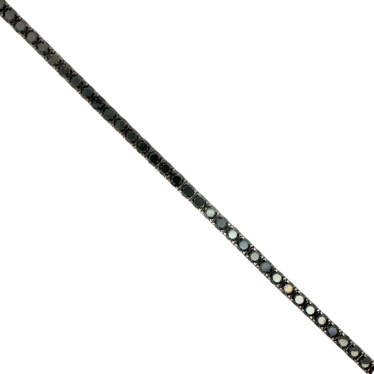 King Jewelers 15.76ct Black Diamond Tennis Bracelet 14K White Gold
