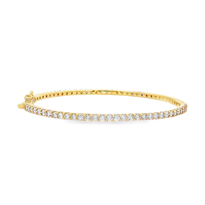 King Jewelers 3.51ct Diamond Bangle Bracelet 14K Yellow Gold