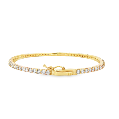 King Jewelers 3.51ct Diamond Bangle Bracelet 14K Yellow Gold